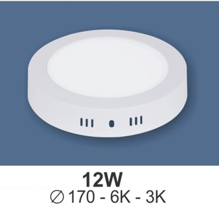 Đèn ốp nổi tròn màu trắng 12w SNT163