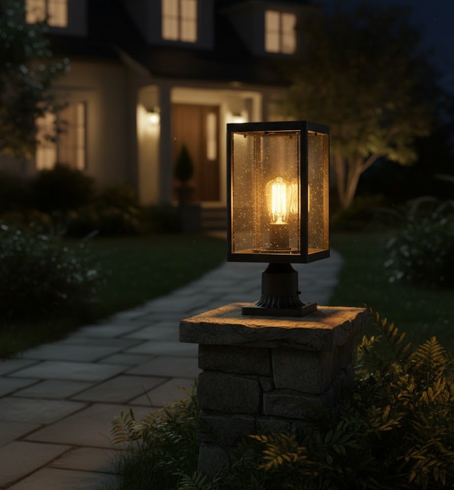 Đèn Trụ Cổng Sanota Lồng Kính Trong Suốt SNT4969