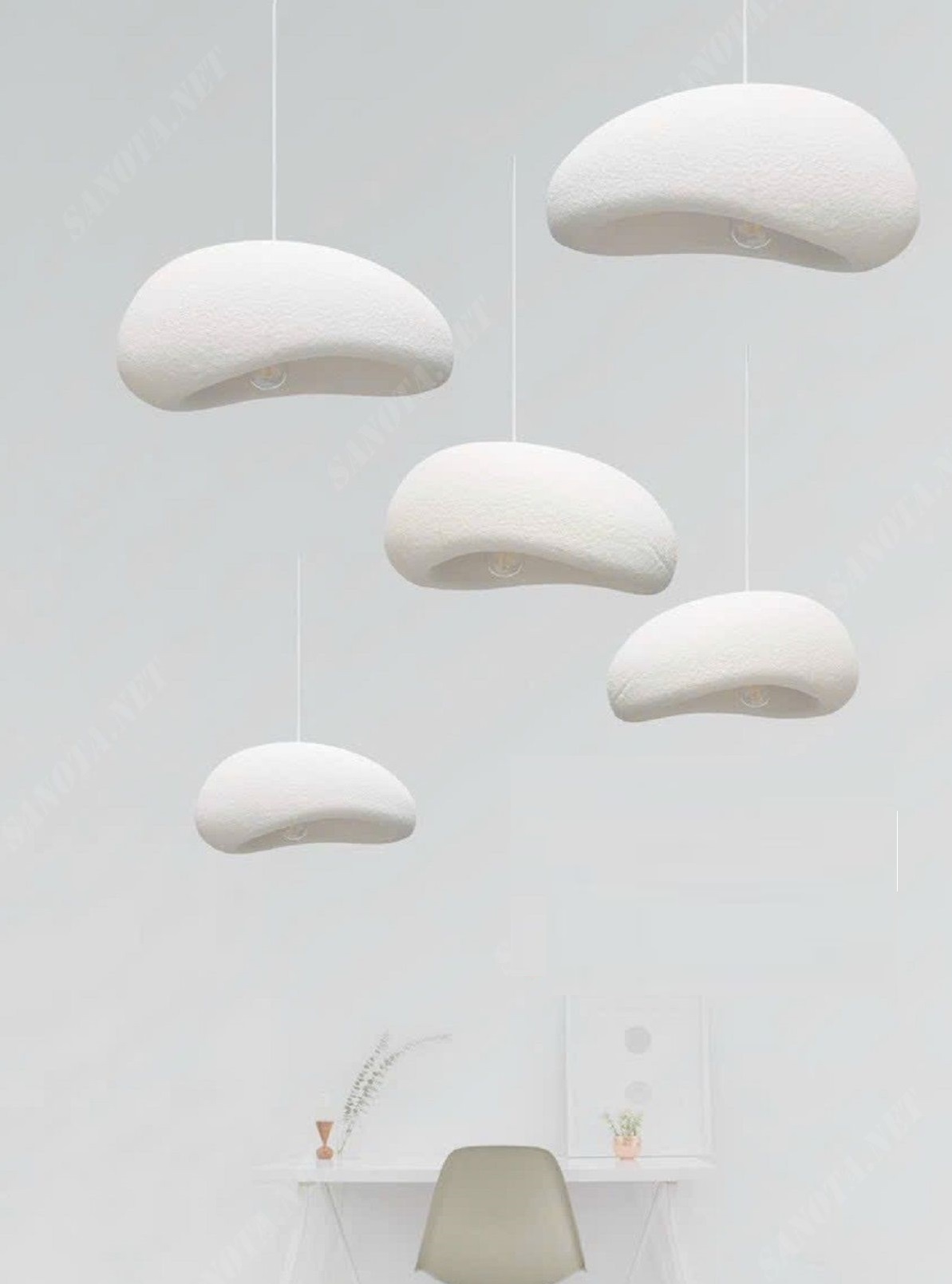 Đèn thả trần dáng mũ len phong cách Nhật Bản - Rough Plaster SNT2244