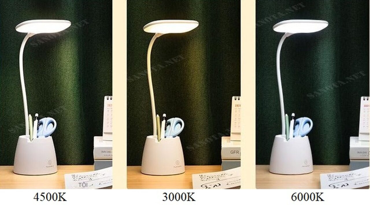 một chiếc đèn để bàn học một màu trắng tinh tế thanh lịch và hiện đại, với thiết kế đơn giản nhưng tiện ích, đế đèn còn là mọt nơi để ta có thể làm hộc đựng bút hay những vật linh tinh, một chiếc đèn để bàn hiện đại vừa là vật trang trí vừa kà vật chiếu sáng tăng khả năng tập trung làm việc học tập một cách tốt nhất, ánh sáng của chiếc đèn mang lại sẽ giúp bạn không thấy đau mắt khi phải ngồi làm việc lâu, ánh sáng tốt bảo vệ đôi mắt của bạn