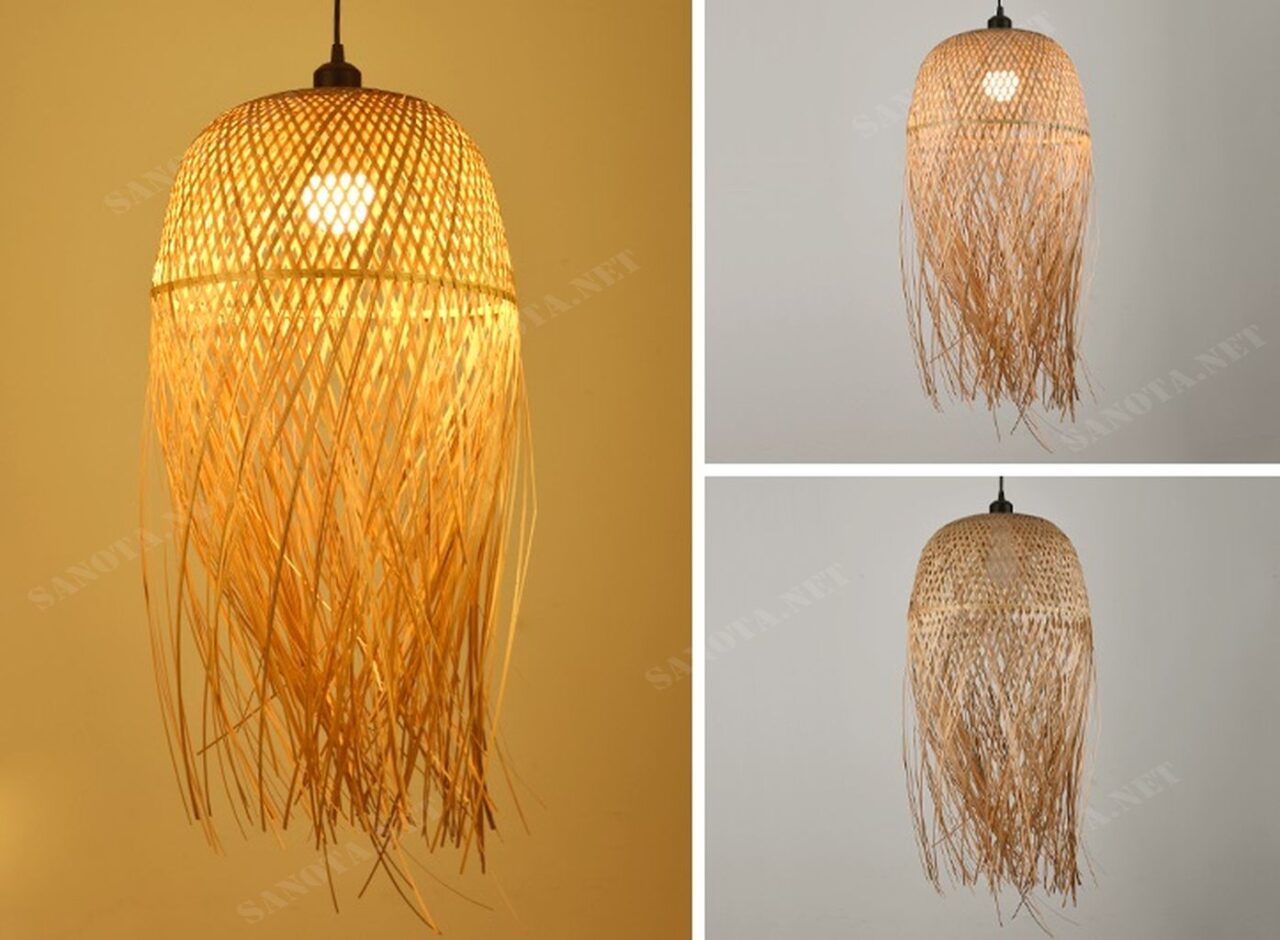 một chiếc đèn thả mây tre với thiết kế mộc mạc và giản dị tạo hình dáng con sứa biển, được tỉ mỉ làm thủ công bởi tre nứa, chiếc đèn với cái đẹp của truyền thống việt nam, phù hợp với những không gian trang trí của những nhà hàng, resort, quán cafe, homestay, khách sạn, và những căn nhà yêu nét đẹp truyền thống, yêu sự đơn giản và chiếc đèn thả sẽ là điểm nhấn cho không gian mà nó được đặt thu hút sự chú ý của người xem.