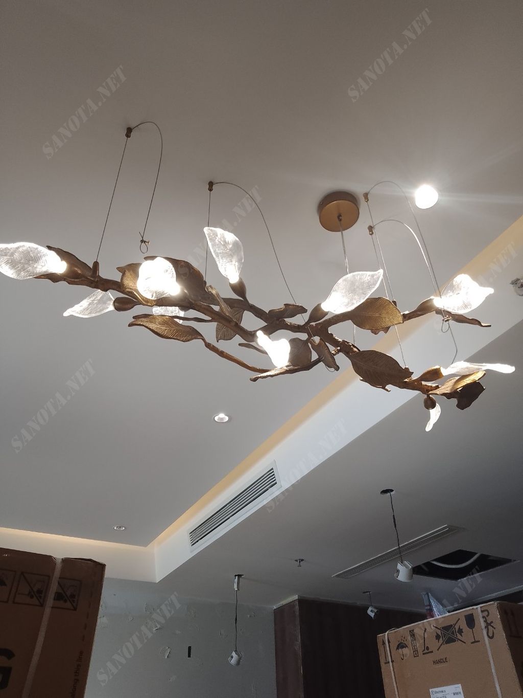 Đèn chùm cổ điển lá vàng SNT2649 - Ảnh 2