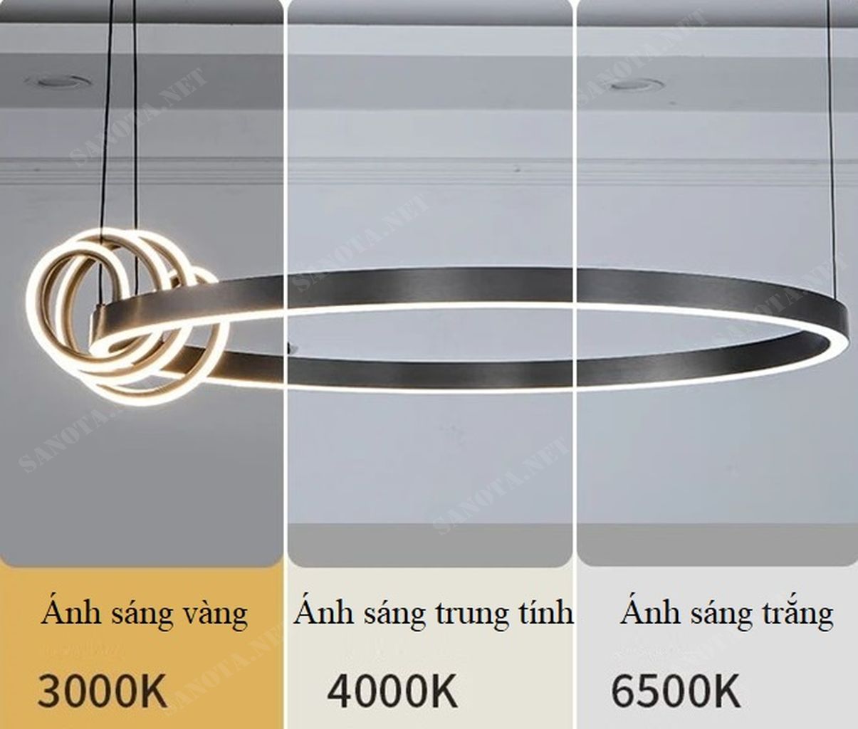 một chiếc đèn chùm LED hiện đại và đẳng cấp, nổi bật với thiết kế độc đáo và sang trọng. Vòng tròn đèn LED làm từ kim loại cao cấp. Với kiểu dáng độc đáo và hiện đại, chiếc đèn chùm này là lựa chọn hoàn hảo cho phòng khách hiện đại. Hay bất kỳ không gian nào cần sự sang trọng và ấn tượng. Khi đèn được bật, ánh sáng từ các đèn LED lan tỏa khắp không gian. Tạo ra một không gian sáng rực rỡ và lấp lánh. Với bóng đèn LED 3 chế độ ánh sáng. Người dùng có thể điều chỉnh ánh sáng theo sở thích và nhu cầu cụ thể của họ. Chiếc đèn phù hợp với nhiều không gian sống từ phòng khách đến phòng ngủ và cả những khách sạn, nhà hàng, resort,...