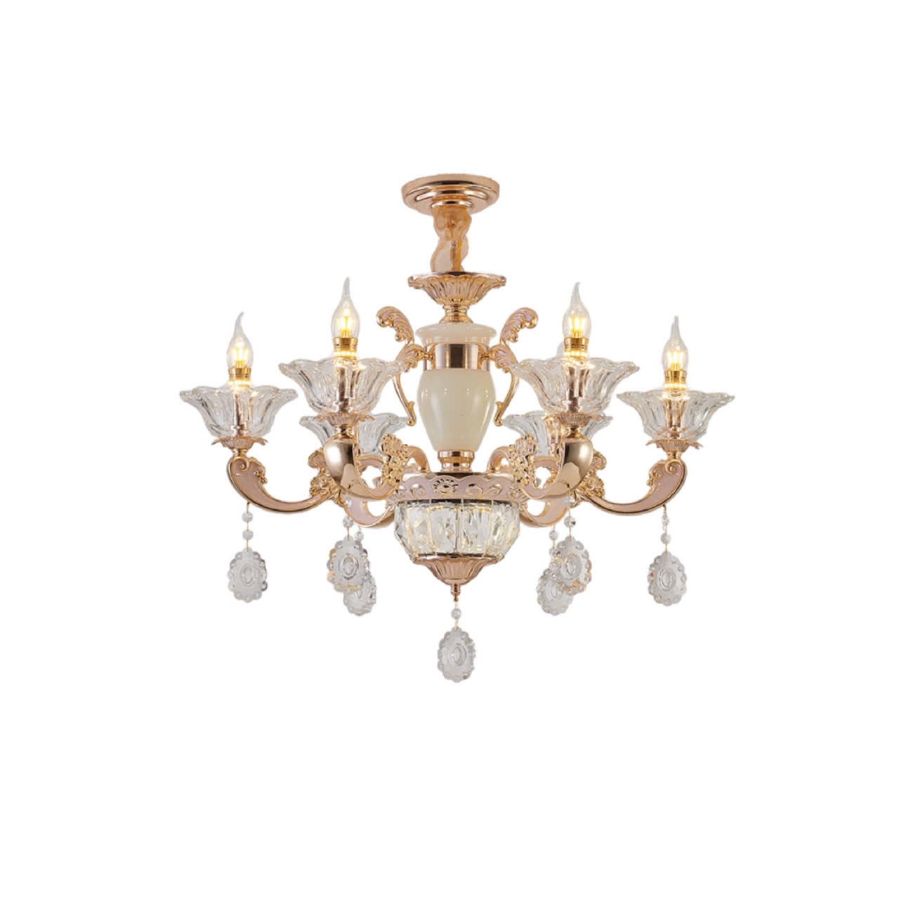 Đèn Chùm Pha Lê Ánh Vàng Sang Trọng SNT3122