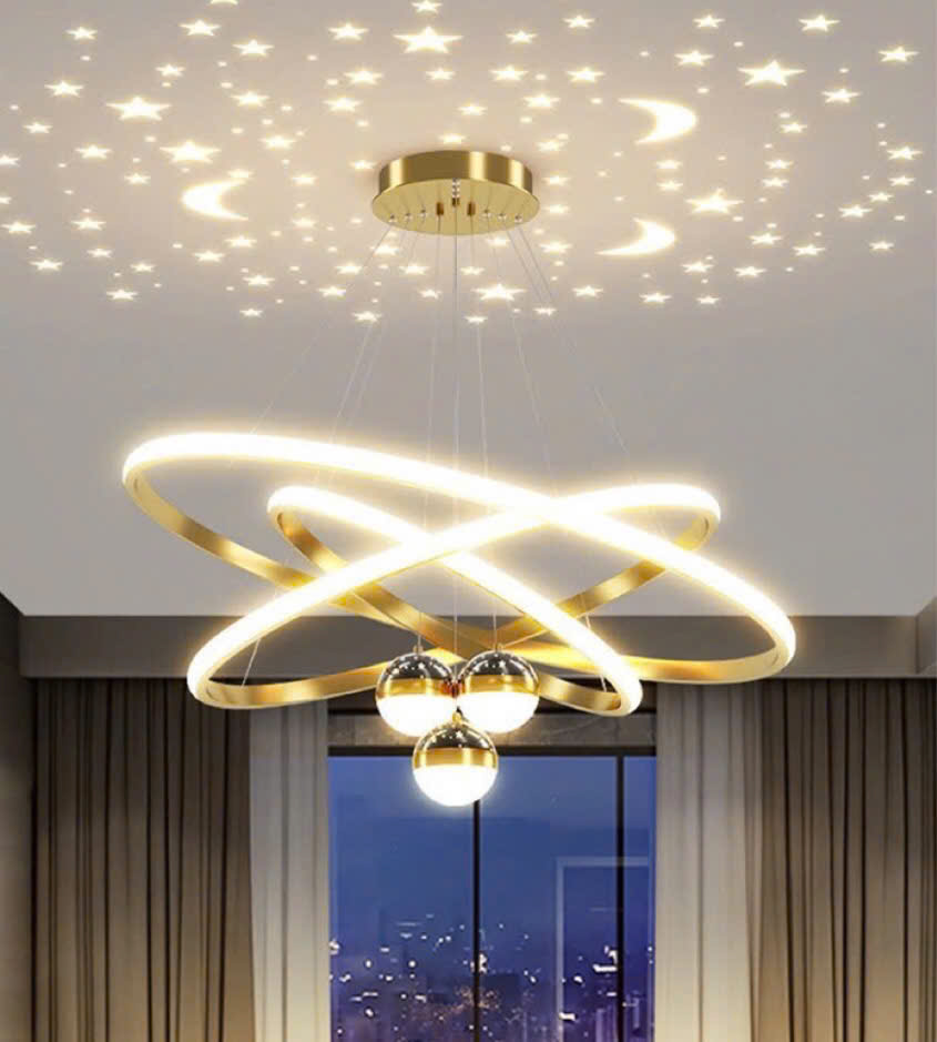 Đèn chùm vòng tròn xen kẽ hiện đại SNT3157