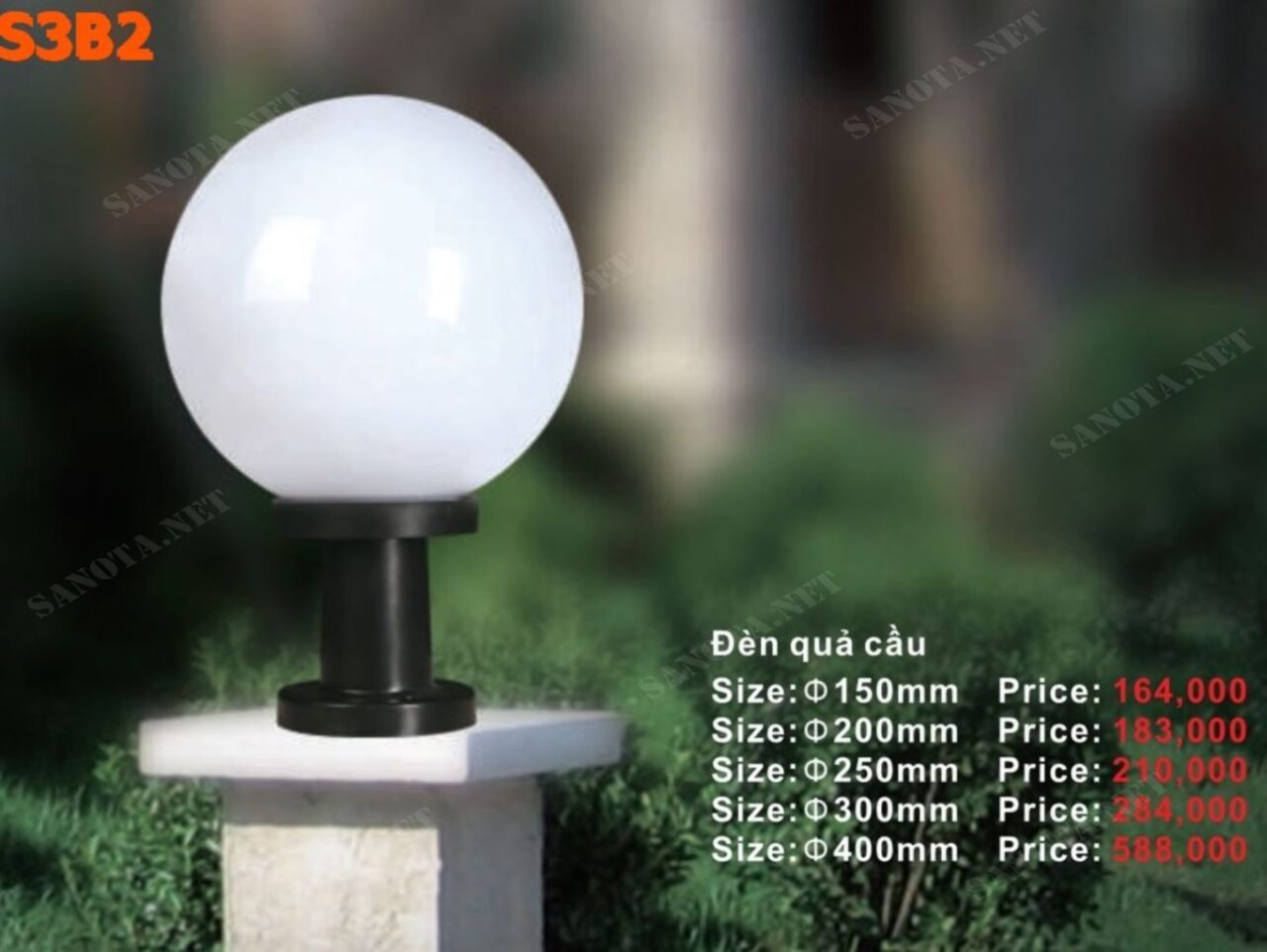 Đèn cổng quả cầu thuỷ tinh SNT5