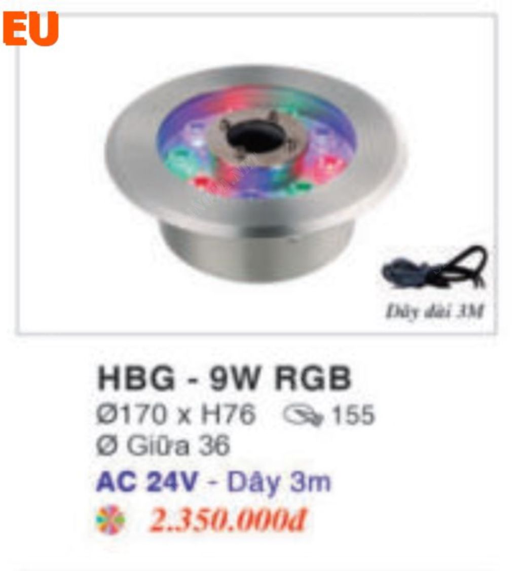 Đèn âm sàn hồ bơi HBG-9W-RBG