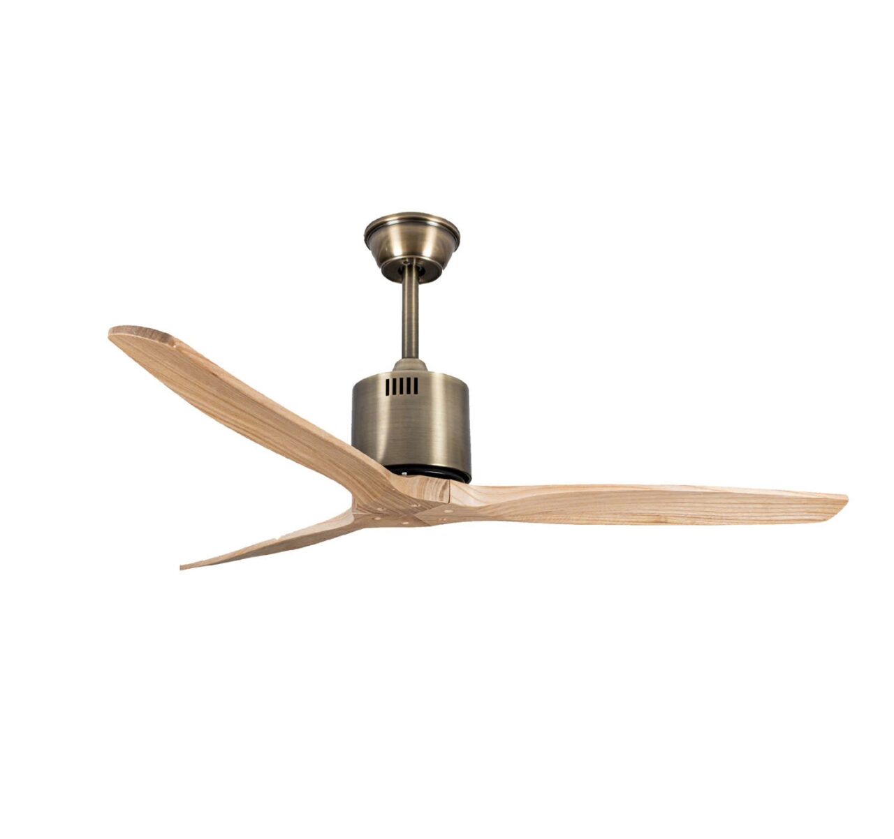 Quạt trần cánh gỗ màu sáng thân xi đồng SNT3200