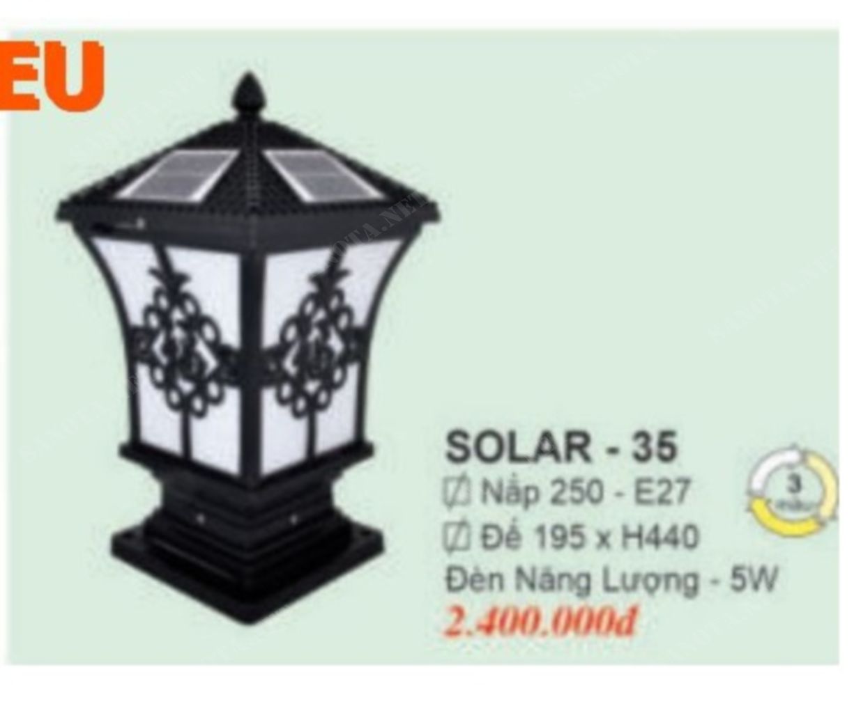 Đèn trụ cổng SOLAR35