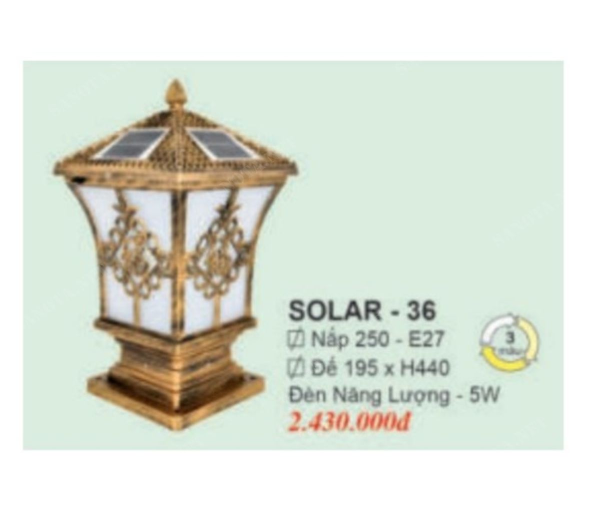 Đèn trụ cổng SOLAR36