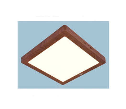 Đèn ốp trần vuông viền gỗ 24W S004