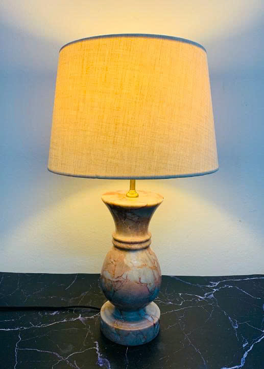 Đèn bàn chân đá tự nhiên chao vải SNT5700 - Ảnh 4