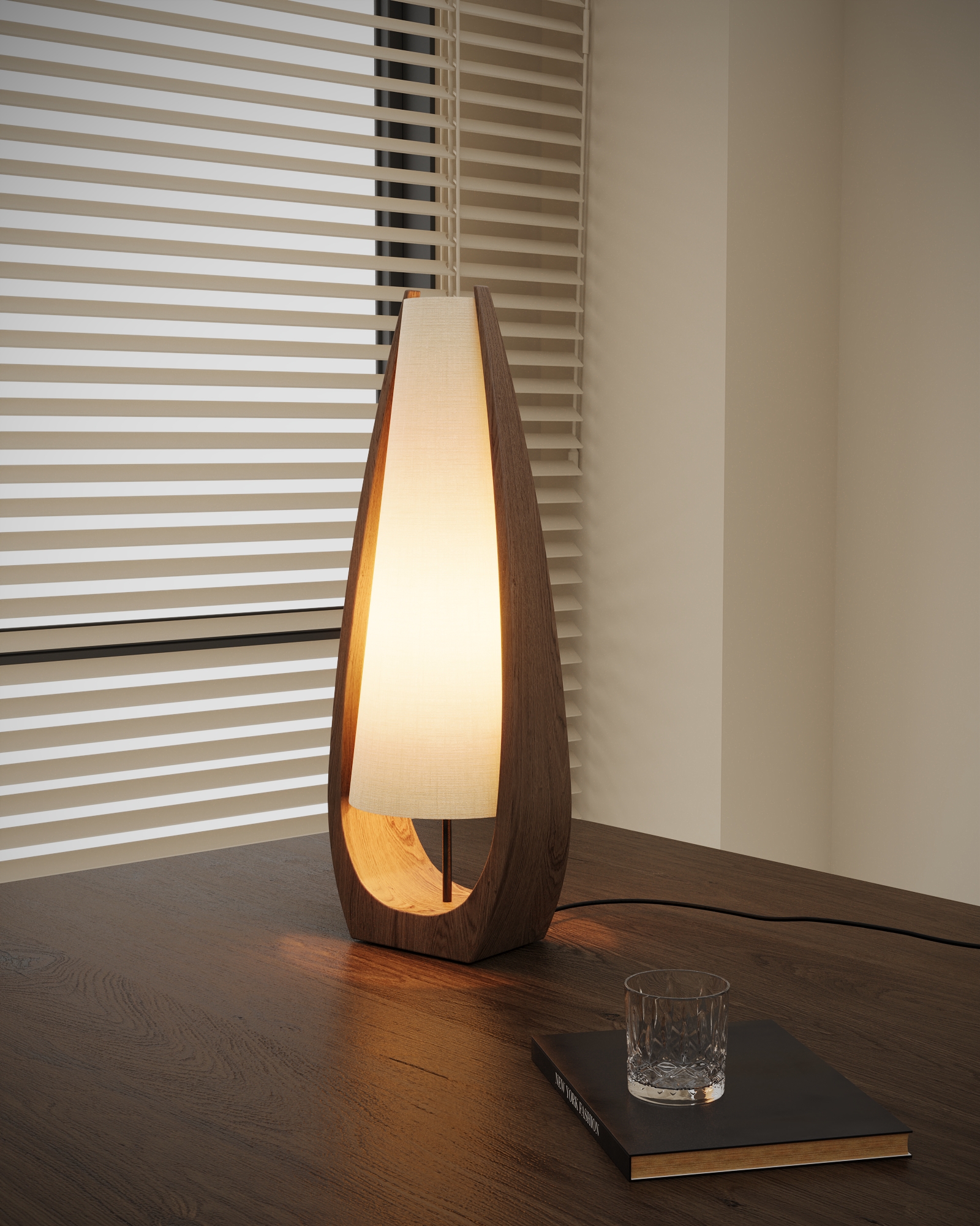 Đèn bàn gỗ hình giọt nước SNT5709