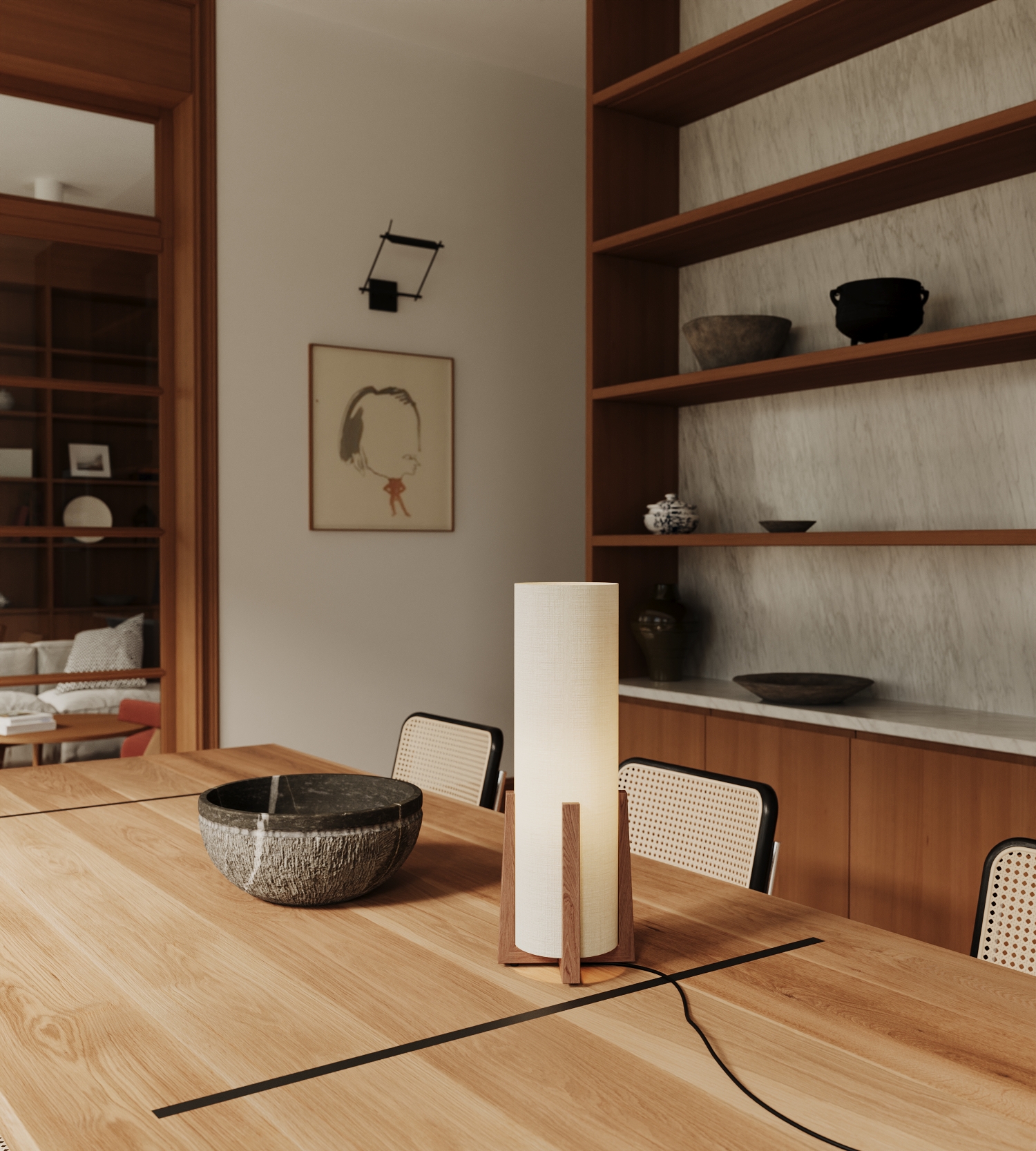 Đèn bàn chao hình trụ tròn SNT5710