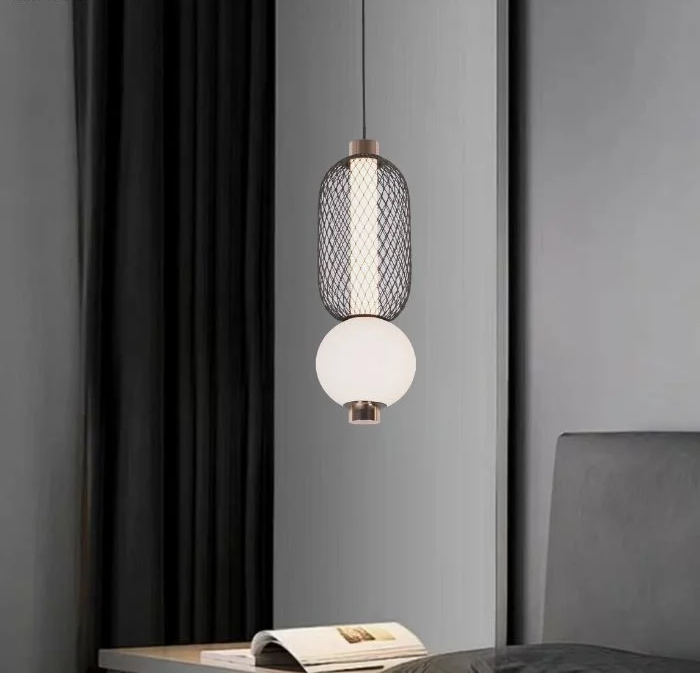 Đèn thả lồng sắt thủy tinh nghệ thuật SNT5694