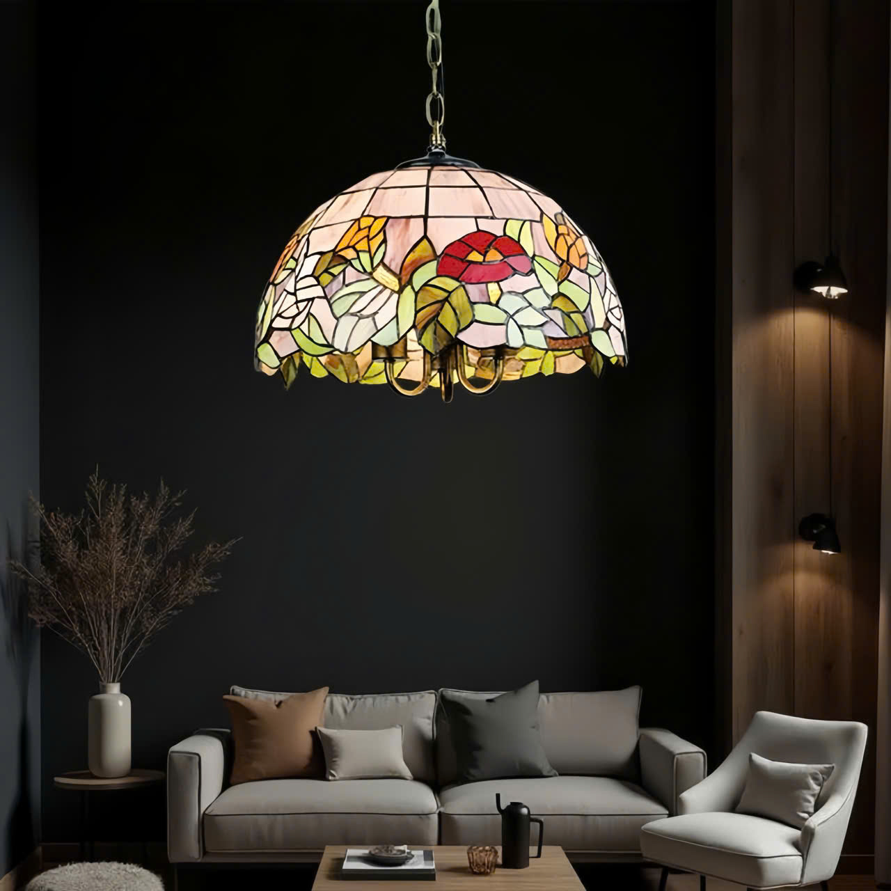 Đèn thả trần cổ điển Tiffany SNT5805