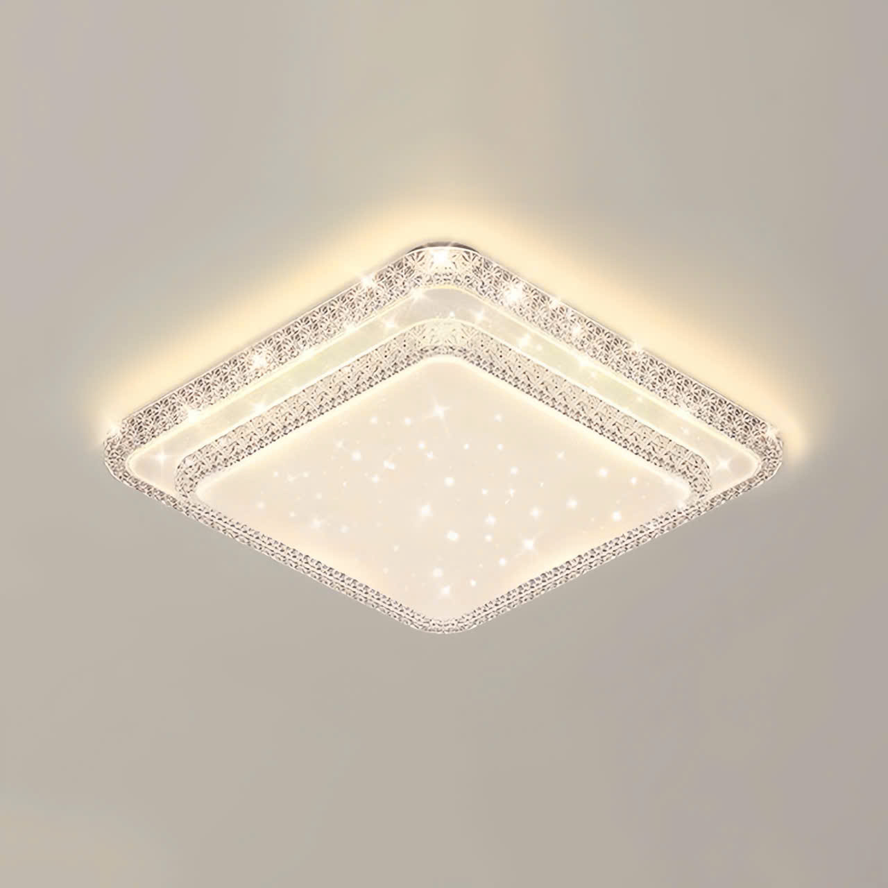 Đèn ốp trần pha lê hình vuông hiện đại SNT5813