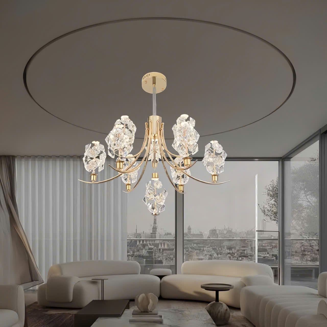Đèn thả chùm pha lê là lựa chọn hoàn hảo cho không gian sống hiện đại, sang trọng và đẳng cấp.