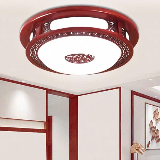 Đèn ốp trần gỗ cổ điển SNT5818