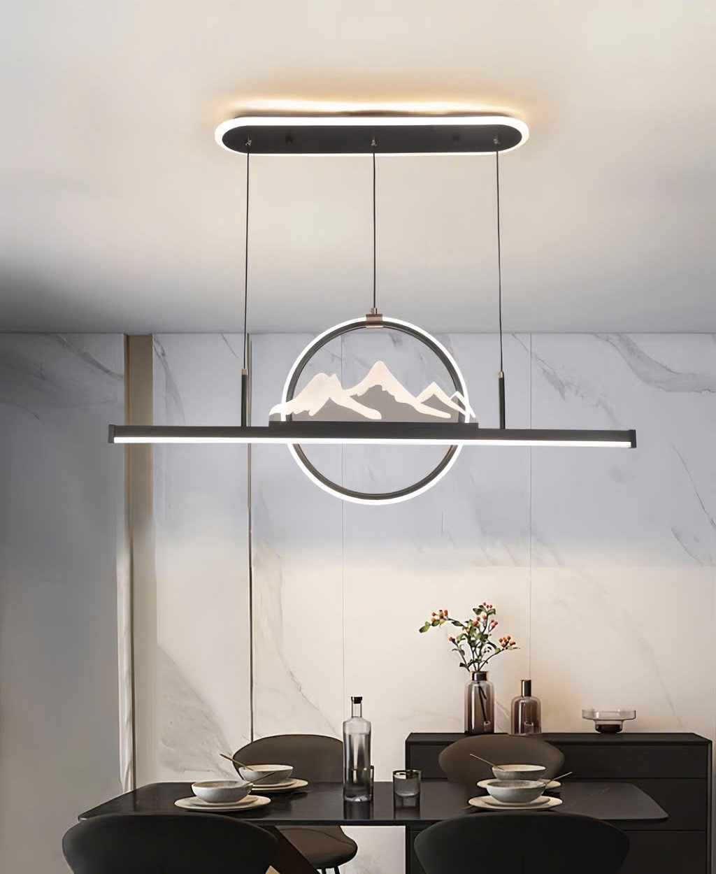 Đèn chùm bàn ăn sơn thủy hiện đại SNT5830