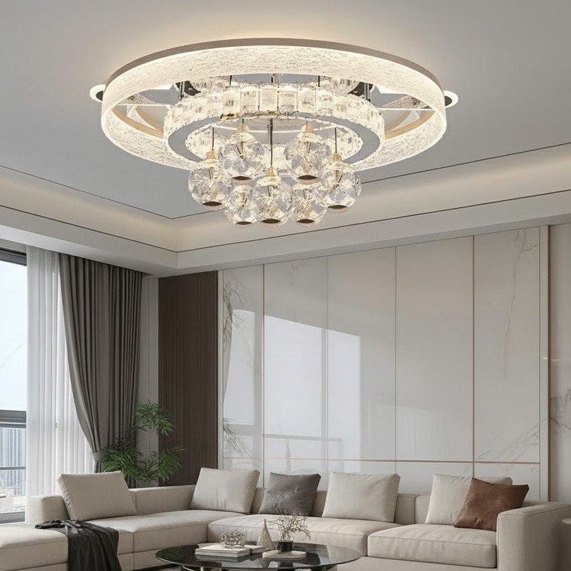 Đèn ốp trần pha lê đa tầng SNT5834