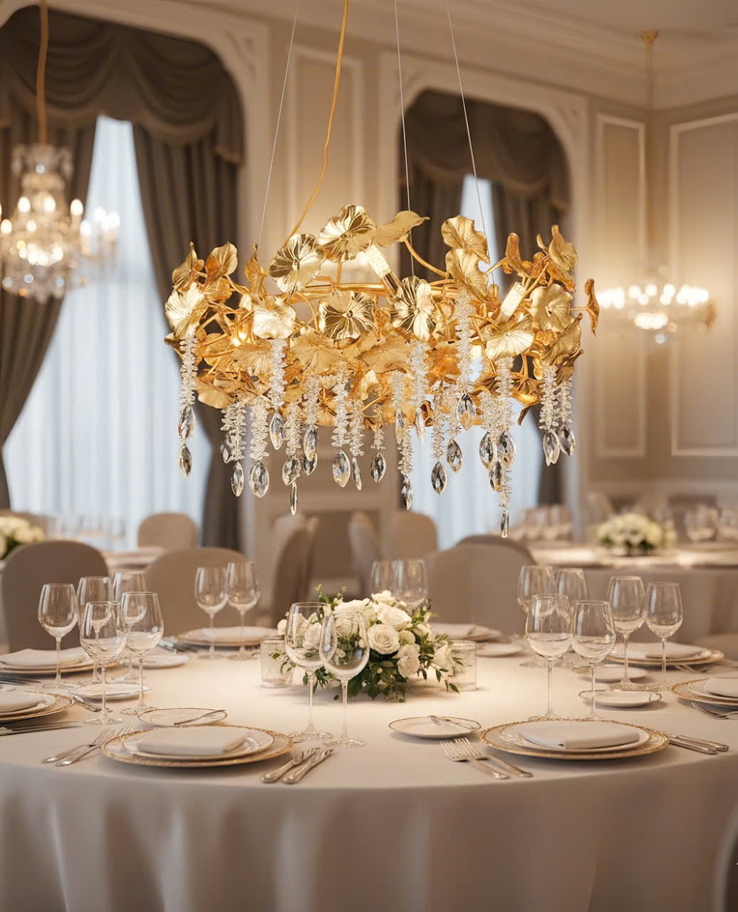 Đèn chùm pha lê vòng tròn hoàng gia SNT5991