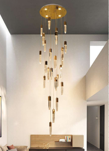 Đèn thả thông tầng pha lê giọt nước hiên đại SNT5779