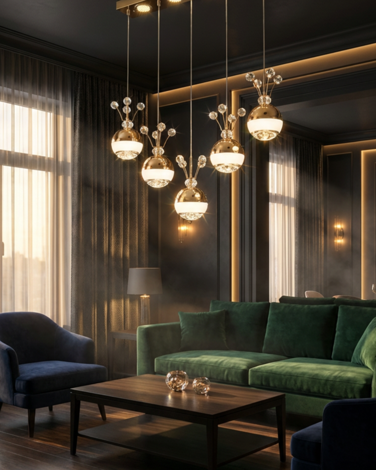 Đèn Thả Pha Lê Bong Bóng Ánh Kim SNT5798