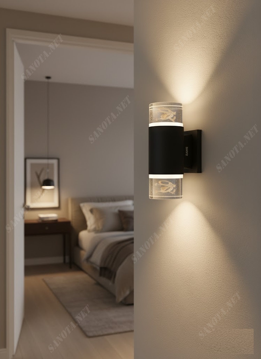 Đèn hắt tường ngoài trời 2 đầu SNT6044 - Ảnh 2