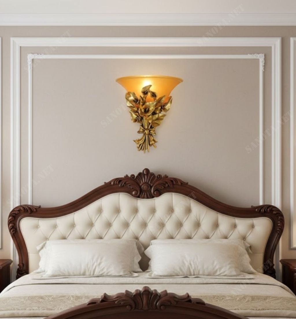 Đèn tường hoa Calla vàng cổ điển SNT6159 - Ảnh 4