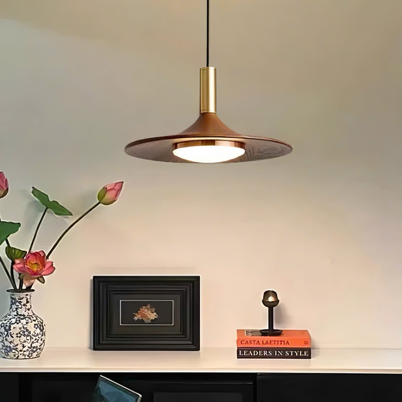 Đèn thả vân gỗ vintage SNT6161