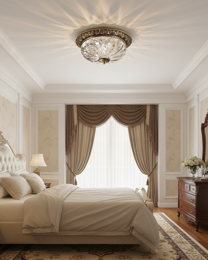 Đèn ốp trần đồng pha lê sang trọng SNT6195 có thiết kế hình bán cầu, áp sát vào trần nhà. Tạo nên vẻ ngoài gọn gàng mà vẫn nổi bật....