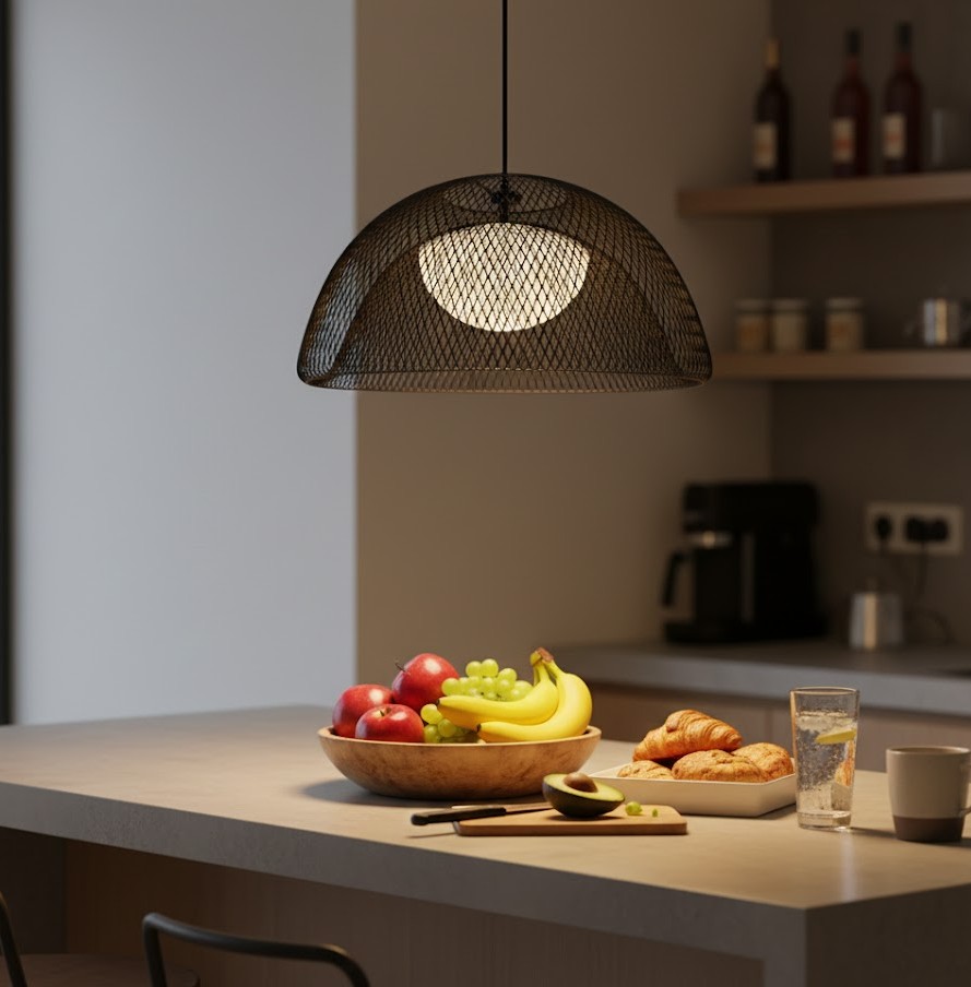 Đèn Thả Hình Mái Vòm Lưới Đen SNT5093