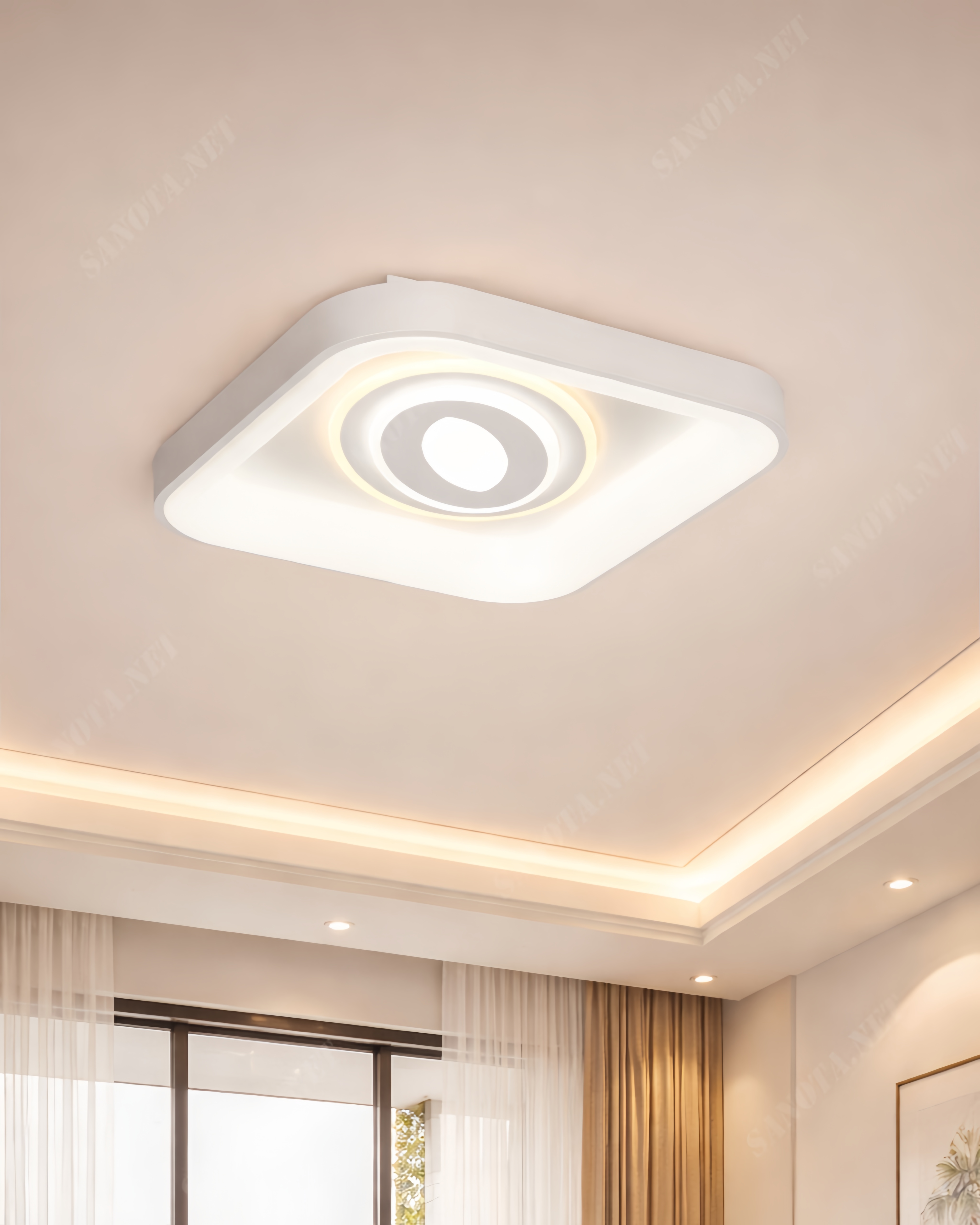 Đèn ốp trần tam giác lồng đa tầng SNT5862