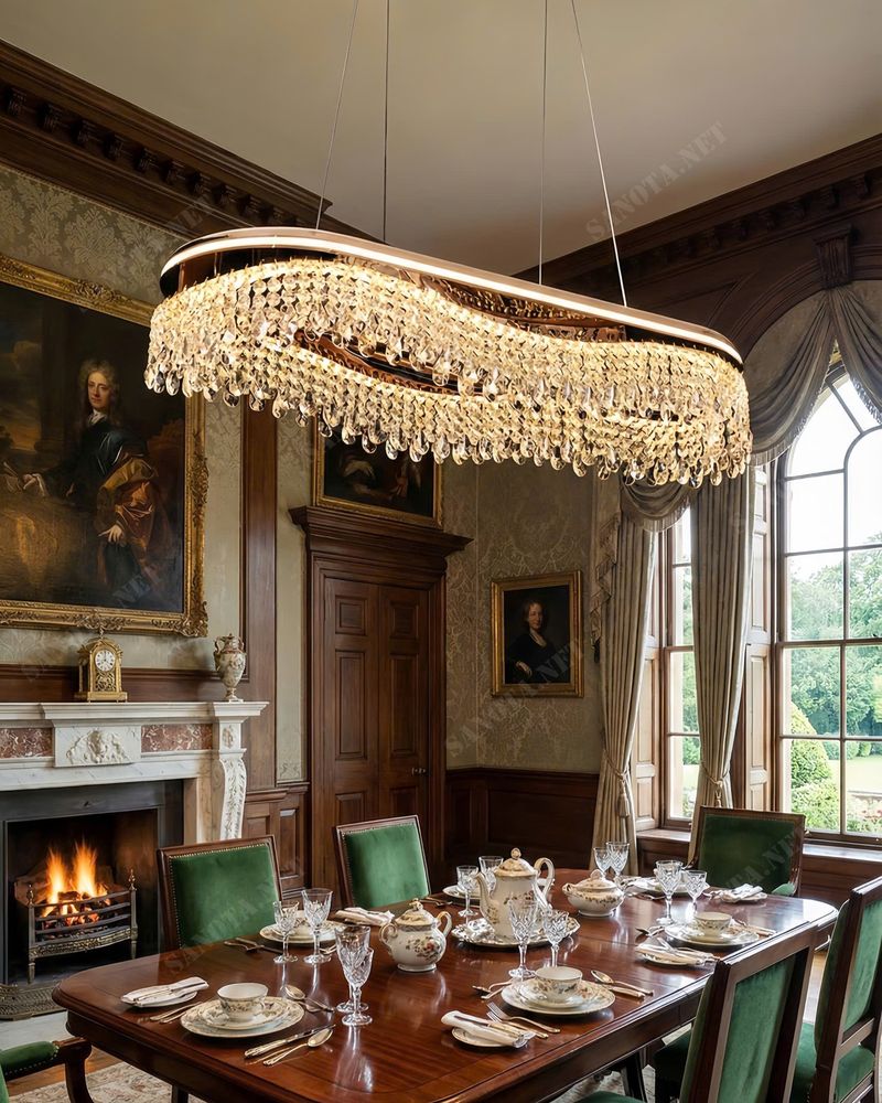 Đèn chùm pha lê dáng uốn sang trọng SNT6200 gồm hai kiểu dáng đặc trưng: mẫu vòng tròn tinh tế và mẫu dáng uốn mềm mại. Mẫu vòng tròn có ....