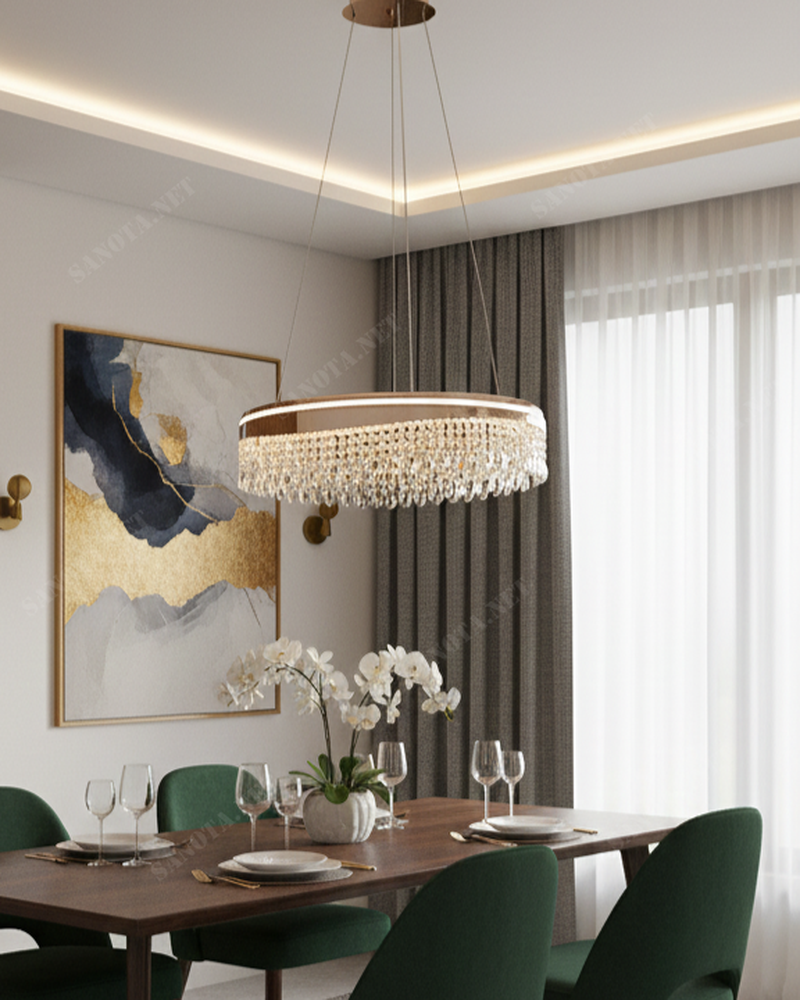 Đèn chùm pha lê dáng uốn sang trọng SNT6200 - Ảnh 3