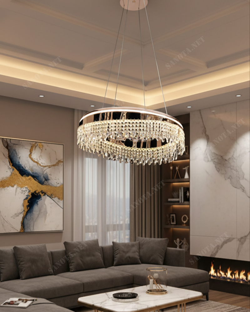 Đèn chùm pha lê dáng uốn sang trọng SNT6200 - Ảnh 2