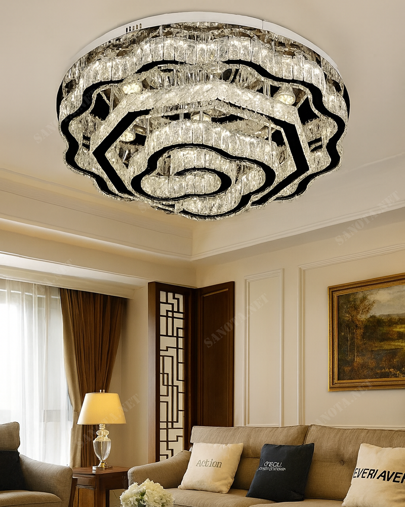 Đèn ốp trần pha lê thiên hà SNT6201 nổi bật với hai kiểu dáng độc đáo. Mỗi kiểu đều sử dụng hàng ngàn tinh thể pha lê chất lượng cao ....