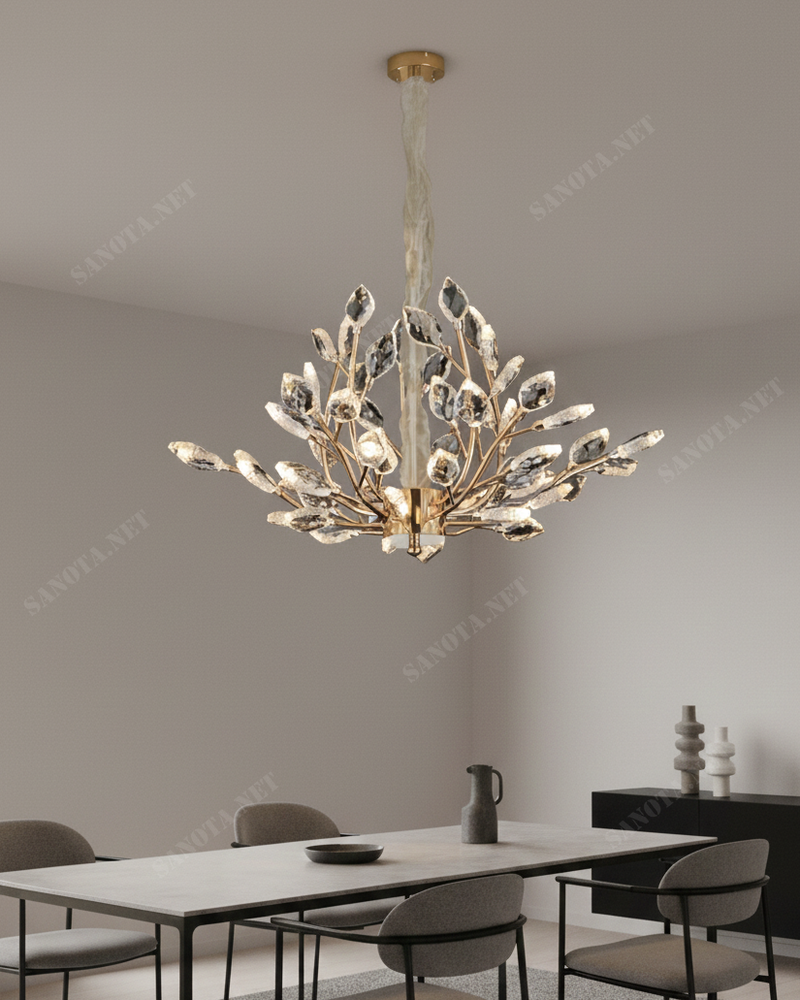 Đèn chùm pha lê tán lá kim sang trọng SNT6238 - Ảnh 4
