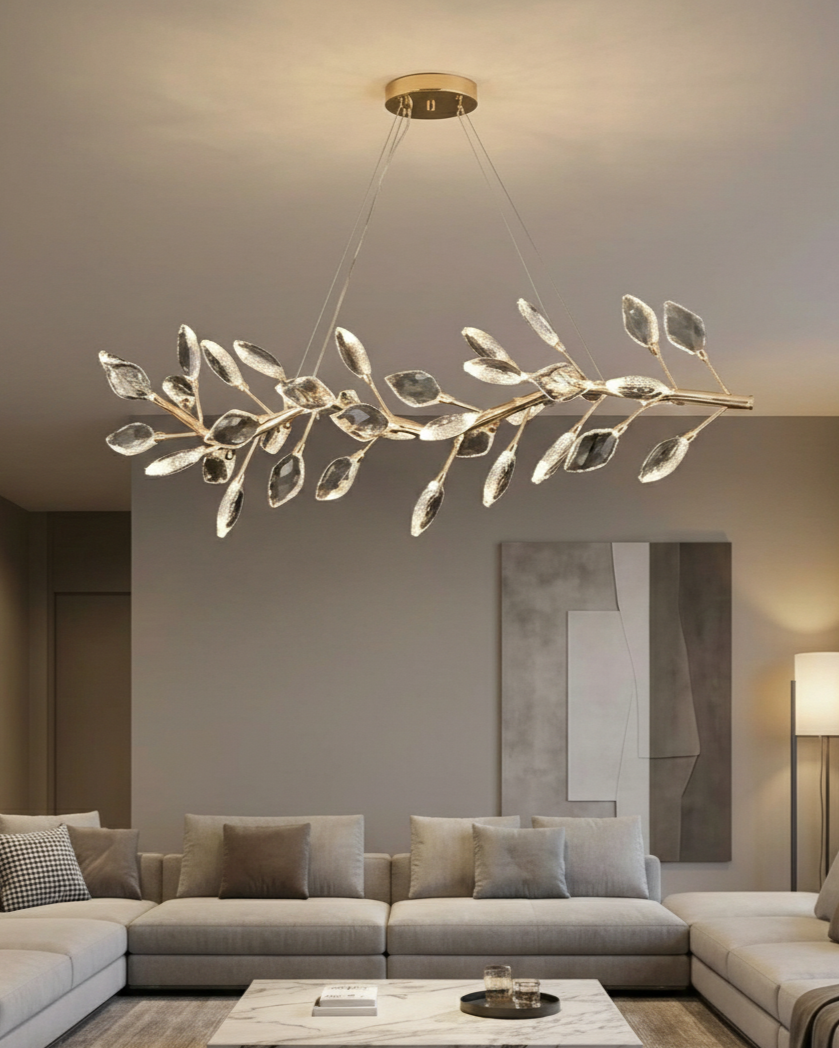 Đèn chùm pha lê cành ô liu vàng kim SNT6240 là một tác phẩm nghệ thuật ánh sáng tinh tế, mang phong cách hiện đại kết hợp nét mềm mại, gần gũi....