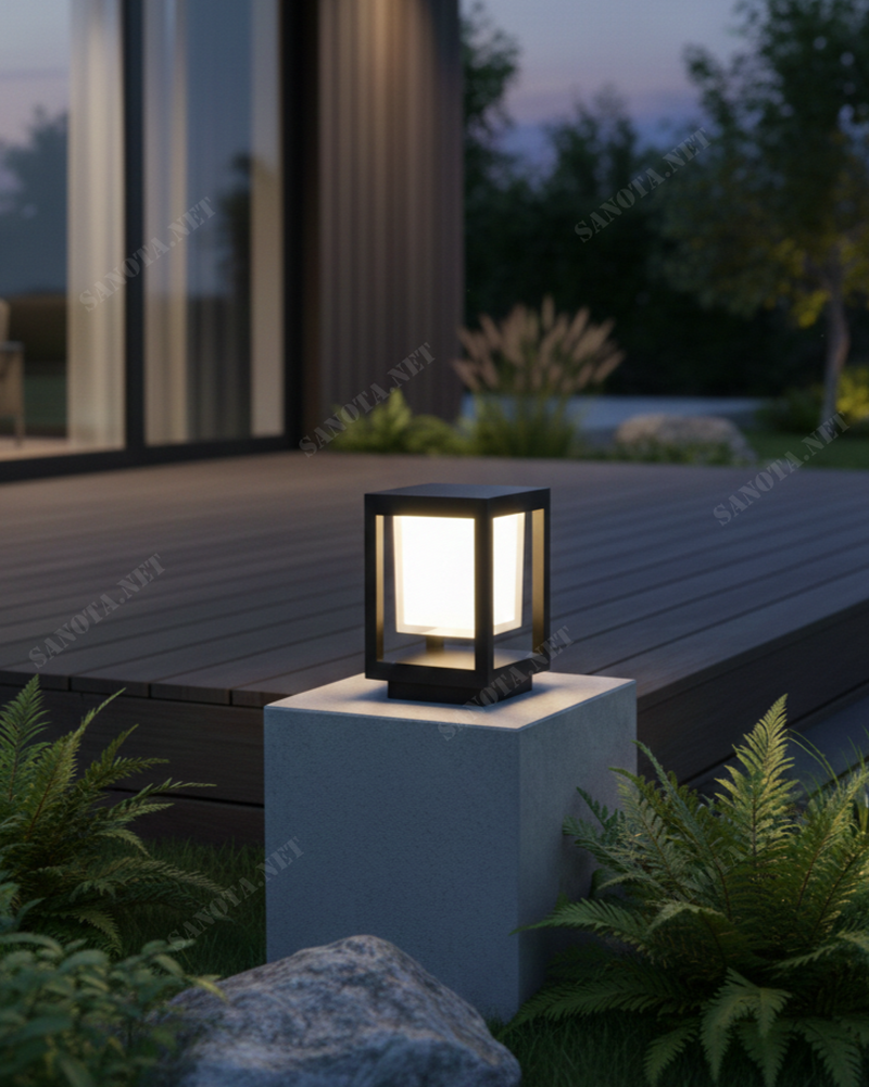 Đèn trụ sân vườn led vuông SNT6241 nổi bật với kiểu dáng hình khối lập phương. Khung ngoài màu đen mờ tạo nên sự tương phản mạnh mẽ....