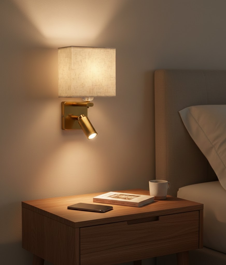 Đèn tường chao vải hình vuông SNT6271