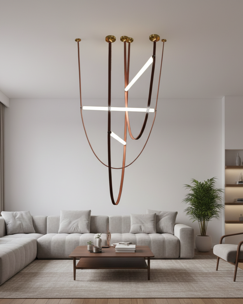 Đèn thả dải sáng SNT6308 thu hút bởi thiết kế dây da mềm mại kết hợp với các thanh đèn LED hình ống phát sáng. Cấu trúc của đèn được tạo nên....