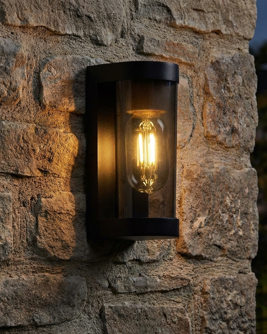 Đèn vách ngoài trời hình trụ kính khói SNT6313 có cấu tạo chính gồm một đế ốp tường hình chữ nhật bo góc và một chụp đèn hình trụ tròn đứng.....